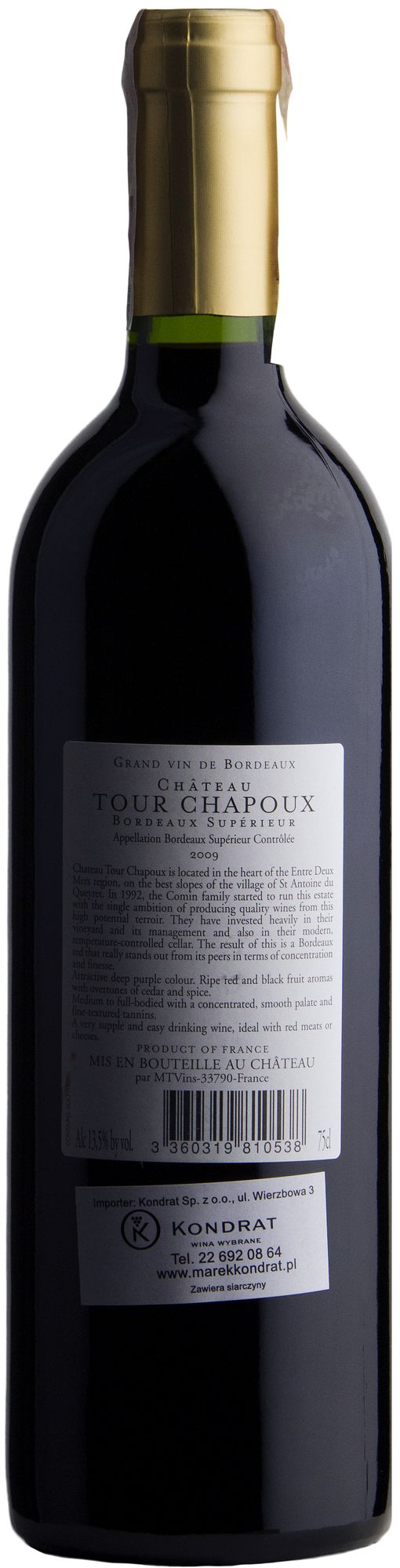 Wino Château Tour Chapoux Bordeaux Supérieur AOC