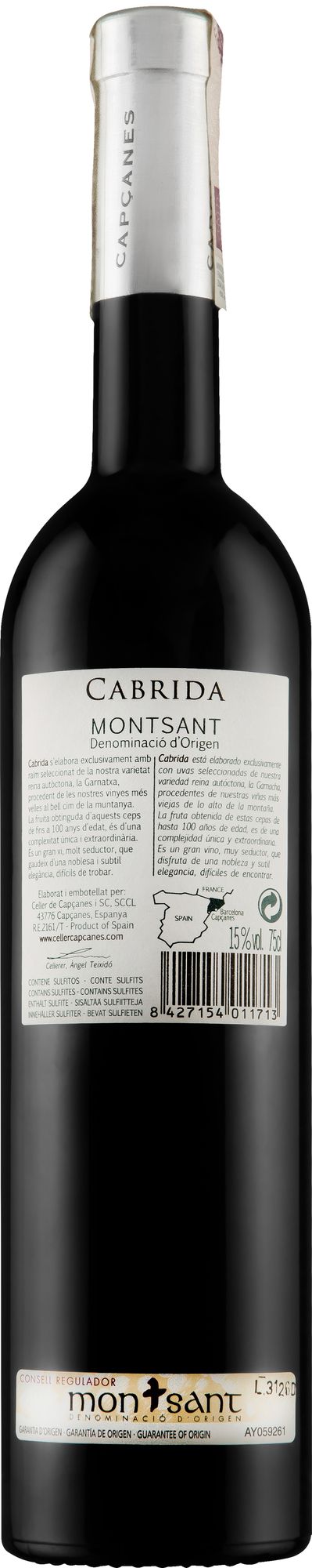 Wino Capçanes Cabrida Old Vines Montsant DO