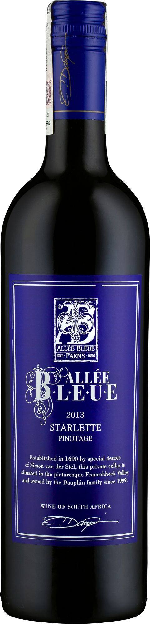 Wino Allée Bleue Starlette Pinotage Franschhoek WO