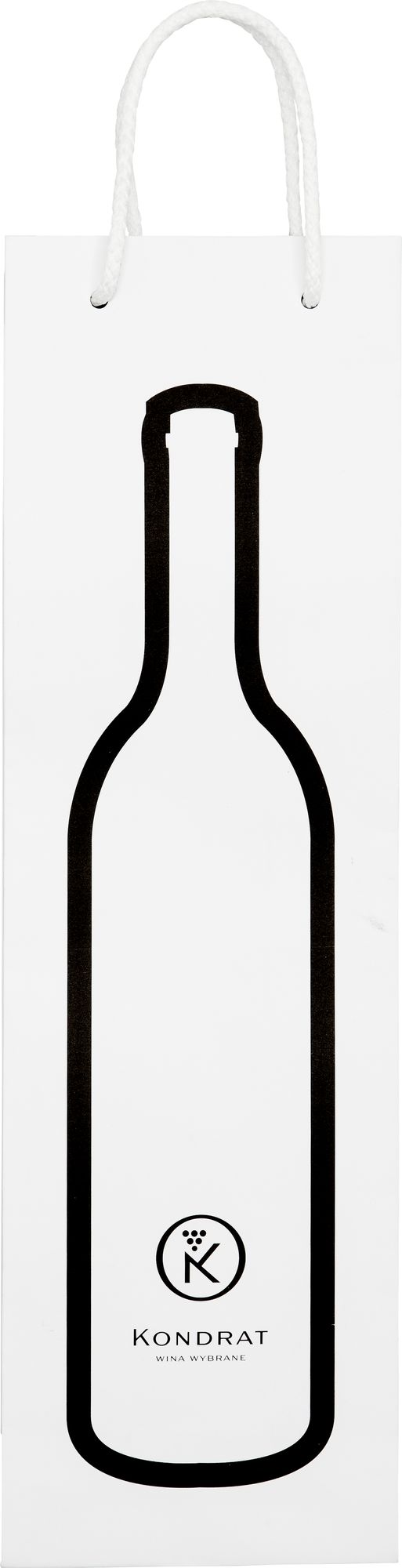 Torebka na wino Torba papierowa biała z grafiką