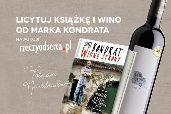 Wino i książka Marka Kondrata na aukcji WOŚP