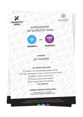 Voucher na Warsztat Wina: Poziom 2 lub Poziom 3 (1 kurs) Voucher na Warsztat Wina: Poziom 2 lub Poziom 3 (1 kurs)