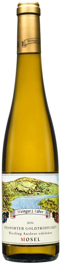 Wino Faber Piesporter Goldtröpfchen Riesling Auslese Edelsüss Mosel 2016 500 ml