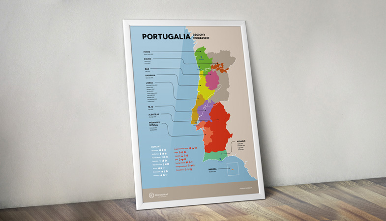Portugalia - mapa regionów winiarskich