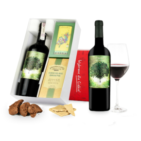 Pudełko prezentowe "Czekoladowa przyjemność" z winem Cibolo