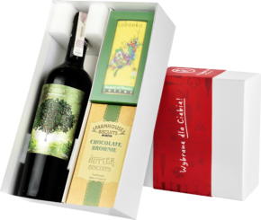 Pudełko prezentowe "Czekoladowa przyjemność" z winem Cibolo