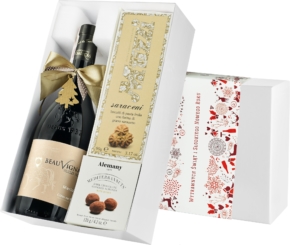 Pudełko świąteczne "Kruche szaleństwo" z winem Beauvignac Vieilles Vignes Merlot
