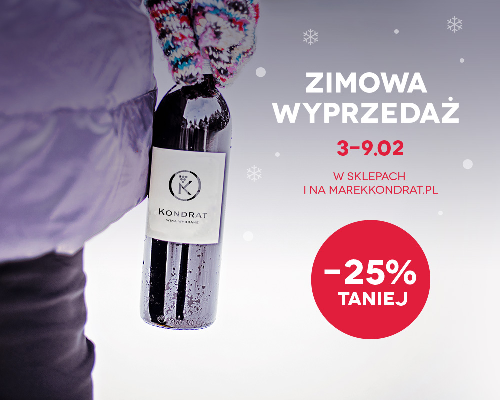 Wyprzedaż na Zimę 2020 - wybrane wina -25% taniej