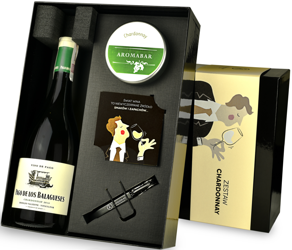 Zestaw Aromabar Chardonnay z winem Vegalfaro