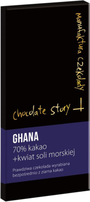 Manufaktura Czekolady: czekolada Ghana 70% z kwiatem soli morskiej 50 g