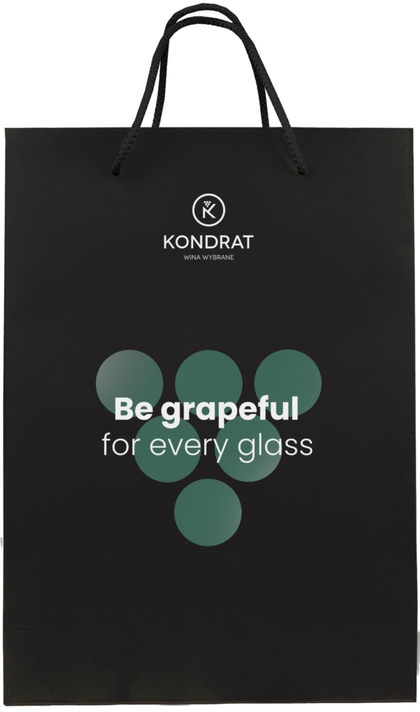 Torebka papierowa "Be Grapeful" czarna duża