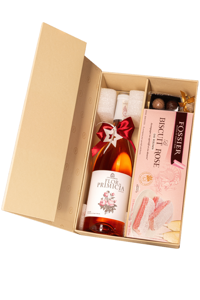 Zestaw świąteczny w beżowym pudełku - "Różowa feeria"