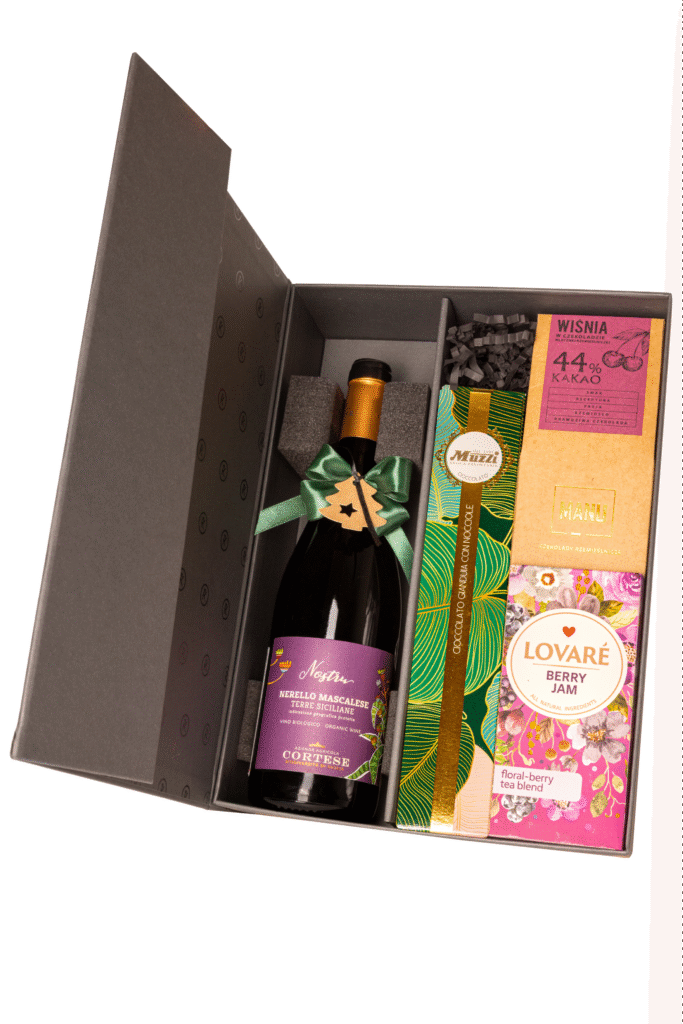 Zestaw świąteczny w czarnym pudełku - "Eksplozja purpury"