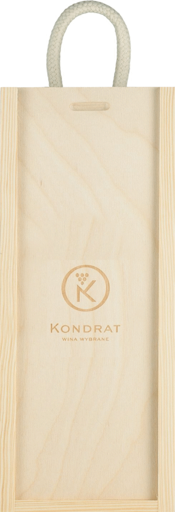 Skrzynka drewniana na mocne alkohole z logo Kondrat Wina Wybrane